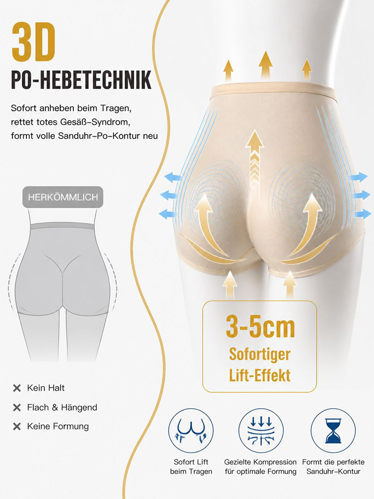 3D-Beckenkorrektur & Mikroskulptur-Miederhose – 99,97% Zink-Ionen Schutz [High-Tech Elastikgewebe]
