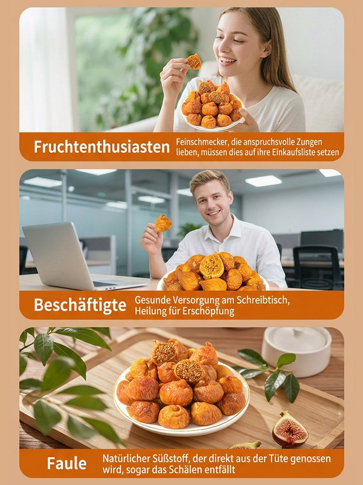 100% Naturbelassene Feigen (Dreimal Gedämpft & Sonnengetrocknet) | 13g Ballaststoffe pro 100g | EU-geprüfte Qualität 🔬