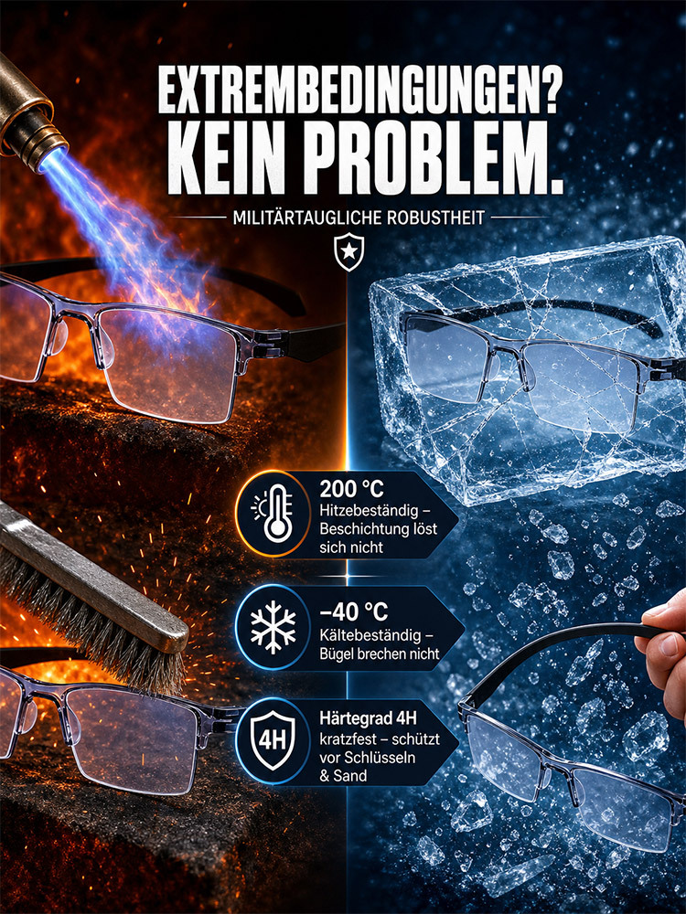 Deutsche Präzisions-Autofokusbrille (0,01s Reaktion, +1,00 bis +7,00 dpt) |TR90 Memory-Titan (Nur 6g-10g) – Kein Sehtest nötig! [Zertifizierter Räumungsverkauf]