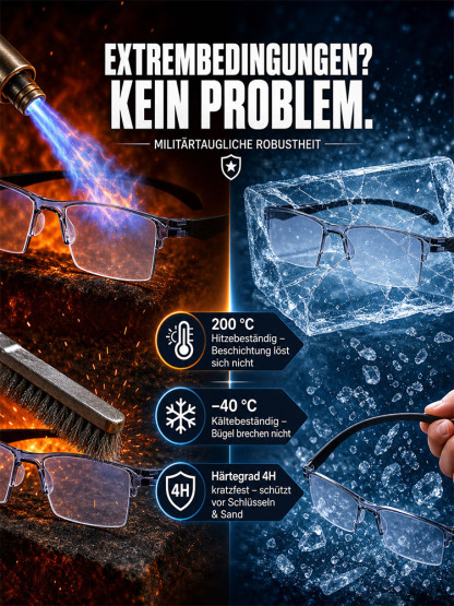 Deutsche Präzisions-Autofokusbrille (0,01s Reaktion, +1,00 bis +7,00 dpt) |TR90 Memory-Titan (Nur 6g-10g) – Kein Sehtest nötig! [Zertifizierter Räumungsverkauf]