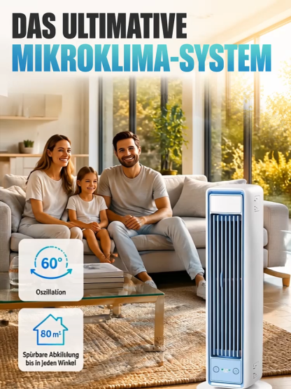 Testsieger 2026 Arktischer Schreibtisch-Turmventilator (Nur 50W / 15dB) + TÜV/GS Geprüfte Sicherheit + Letzte Charge A+ Energieeffizienz!