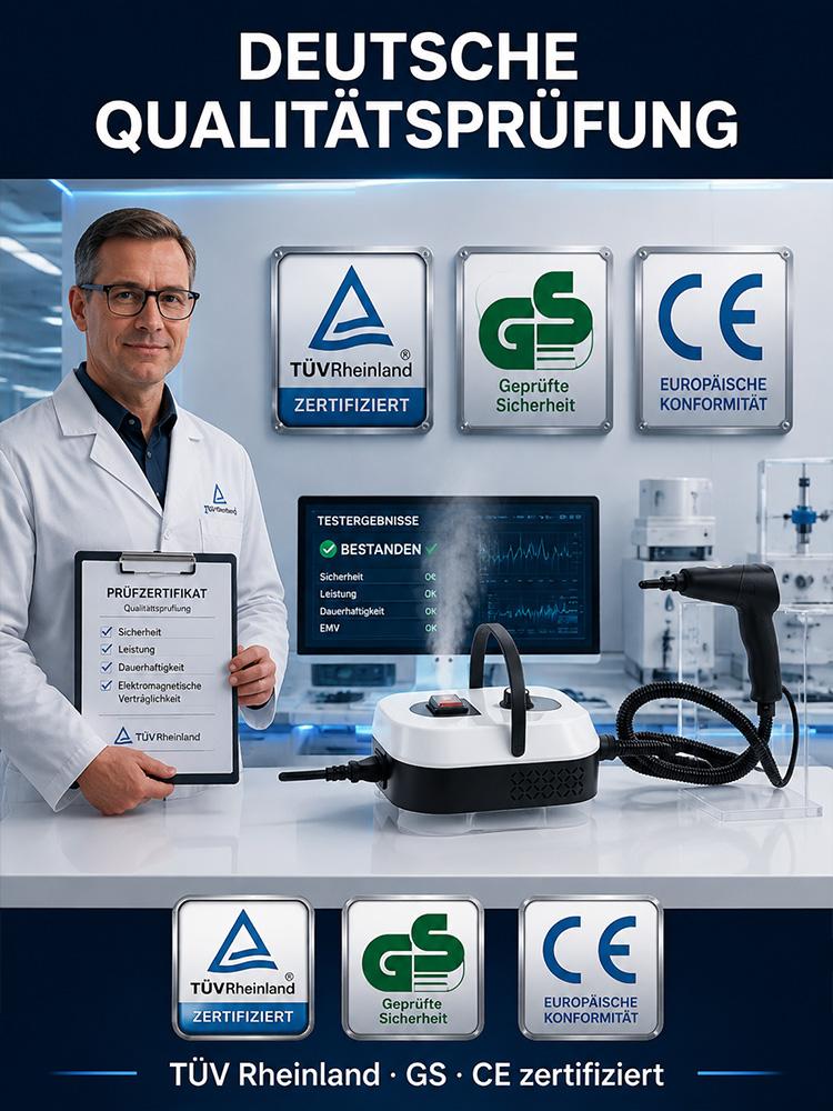 2500W Industrie-Dampfreiniger (3,5 Bar Hochdruck) – 99,9% Chemiefreie Tiefenreinigung (50% Rabatt Komplettset)