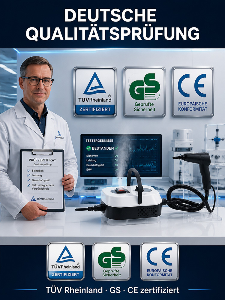 2500W Industrie-Dampfreiniger (3,5 Bar Hochdruck) – 99,9% Chemiefreie Tiefenreinigung (50% Rabatt Komplettset)