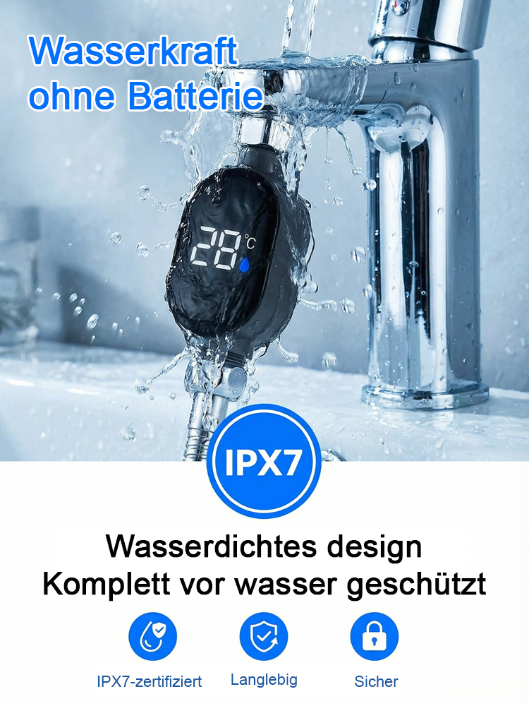 3 Stück Set: Einmal kaufen, jedes Bad ausstatten! 🏠Intelligentes Duschthermometer mit wasserdichter Anzeige⏱️Sekundenschnelle Reaktion auf Temperaturwechsel.