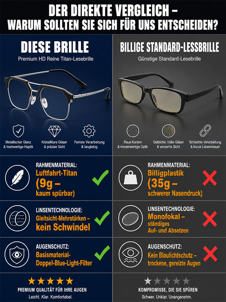 Die einzige Brille, die Sie noch brauchen: Intelligente Gleitsicht + Photochrom + 9g Titan (CE/DIN Geprüft)
