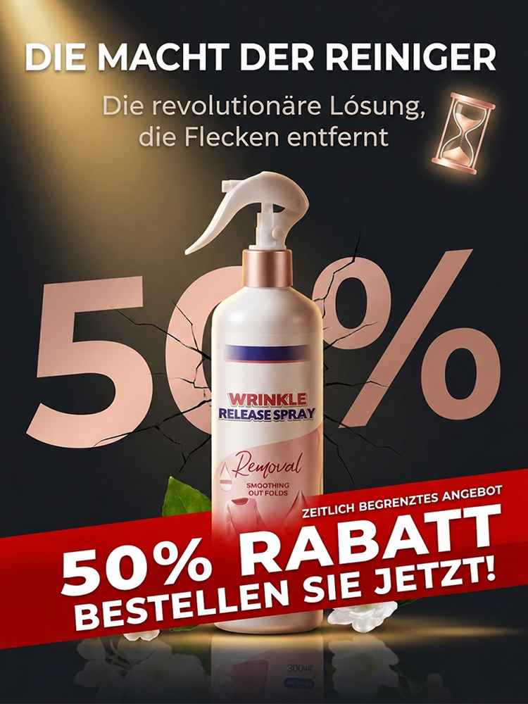 Wissenschaftlich Bewiesenes Faltenfrei-Spray (EU ECHA Zertifiziert) – 5 Minuten Wirkzeit + Streng Limitiertes 50% Rabatt-Angebot!