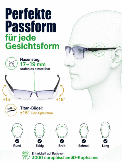 Deutsche Präzisions-Autofokusbrille (0,01s Reaktion, +1,00 bis +7,00 dpt) |TR90 Memory-Titan (Nur 6g-10g) – Kein Sehtest nötig! [Zertifizierter Räumungsverkauf]