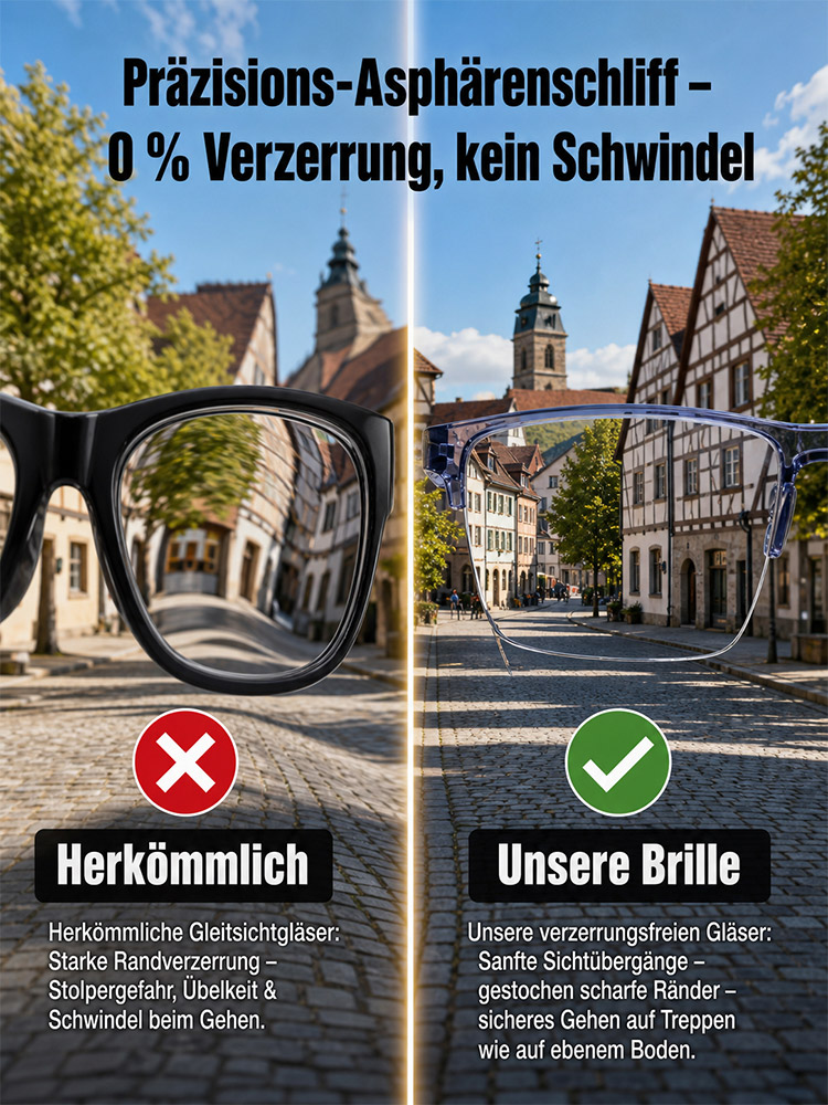 Deutsche Präzisions-Autofokusbrille (0,01s Reaktion, +1,00 bis +7,00 dpt) |TR90 Memory-Titan (Nur 6g-10g) – Kein Sehtest nötig! [Zertifizierter Räumungsverkauf]