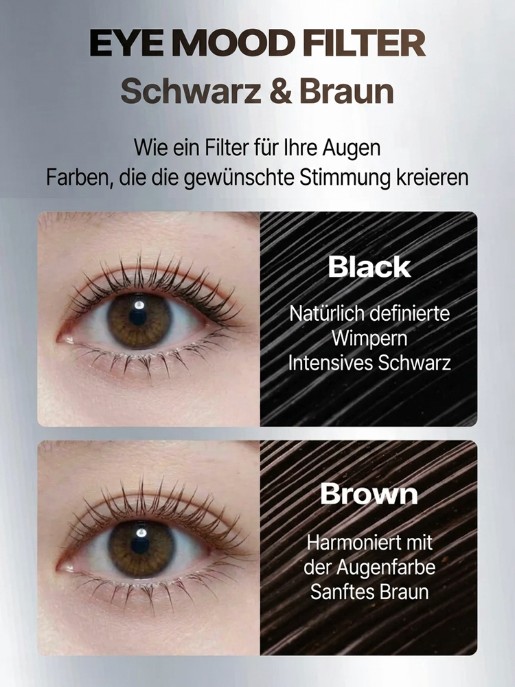 [TÜV-Zertifiziert] 🛡️ 360° Metall-Bürsten Mascara | +30% Wimpernlänge, Wasserfest & Vegan | 0,33mm Präzision für perfekt definierte Wimpern ✨
