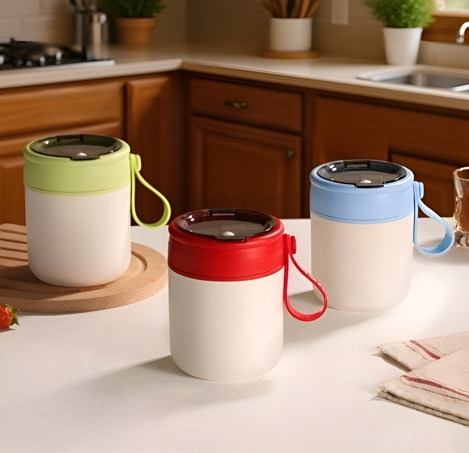 Zbliżenie na uchwyt szklanka ze stali nierdzewnej