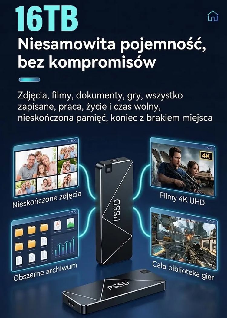 🚀 Poznaj potęgę mobilności! Przenośny dysk SSD 16TB 💾, który utknął w porcie z przyczyn losowych 🚢📦, teraz dostępny w bezkonkurencyjnej cenie fabrycznej 💰. 
