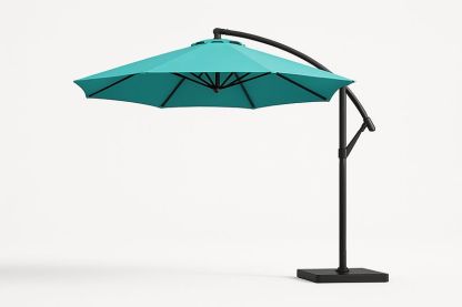 Ombrellone da Giardino in Acciaio Verniciato a Polvere con Tessuto in Poliestere Turchese-Bellevivian