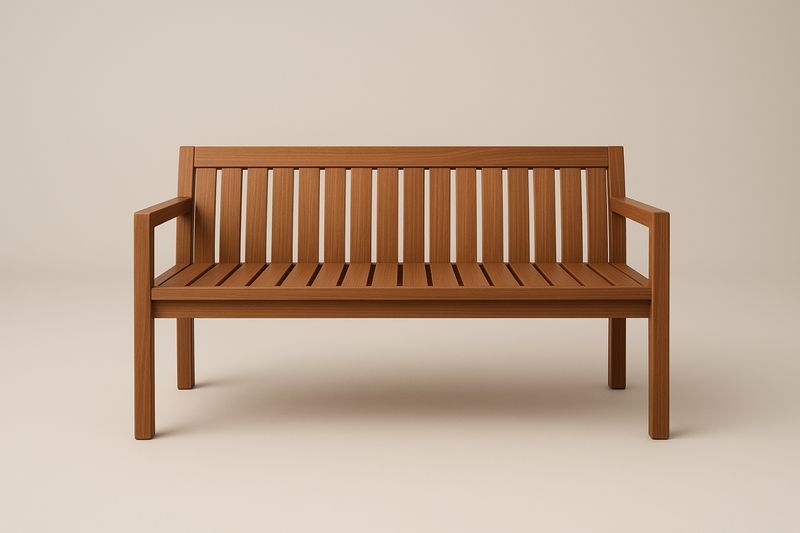 Panca in legno massello marrone da esterno-Bellevivian