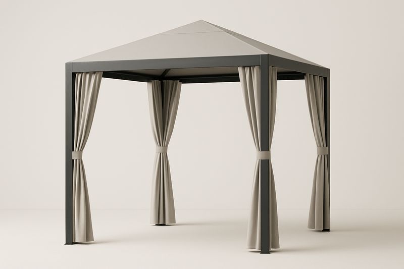 Gazebo da Giardino 300x300x250 cm con Struttura in Alluminio Grigio-Bellevivian