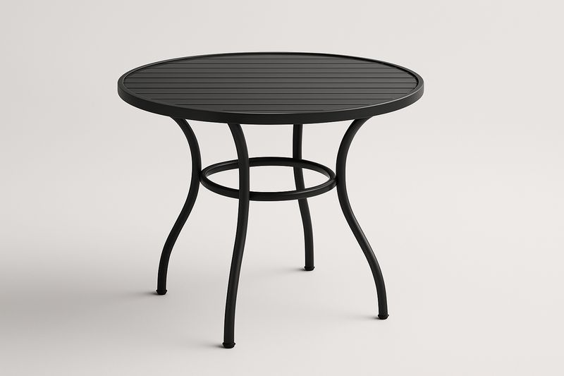 Tavolo rotondo in alluminio nero-Bellevivian