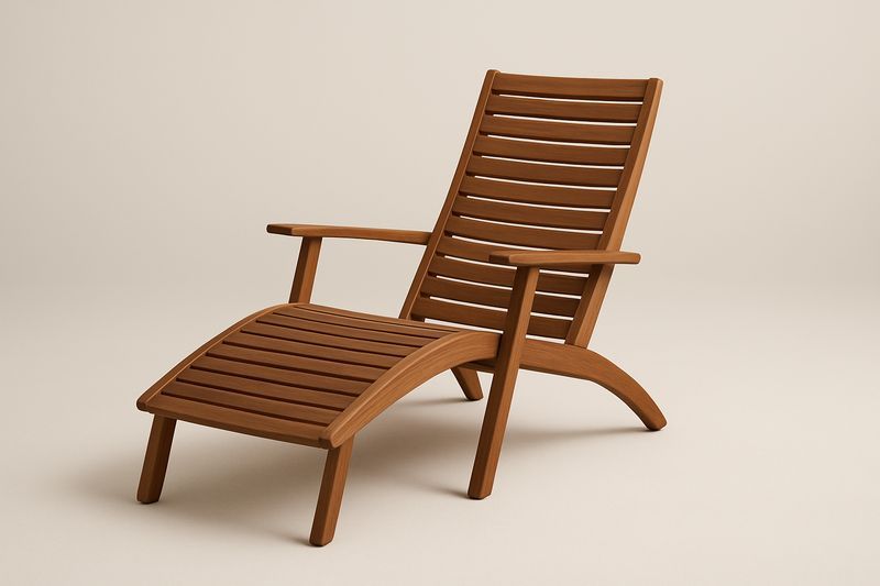Sdraio in legno teak marrone-Bellevivian