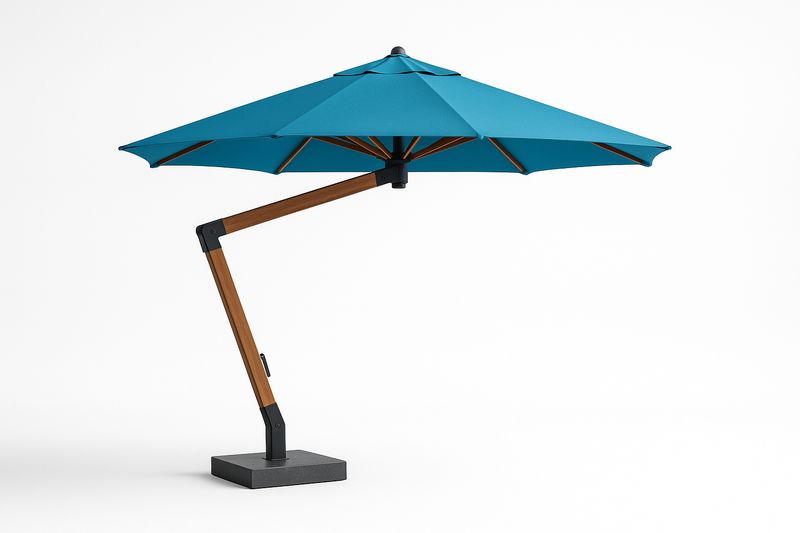 Ombrellone da Giardino a Braccio Laterale in Poliestere Blu Ø 300 cm-Bellevivian