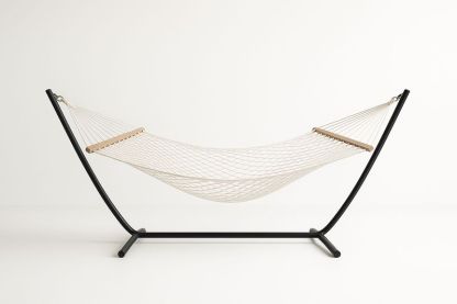 Amaca con Struttura in Acciaio Nero e Rete di Cotone Crema-Bellevivian