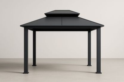 Gazebo da Esterno in Alluminio e Acciaio Nero 400x300x270 cm-Bellevivian