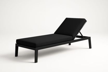 Lettino prendisole in alluminio nero con cuscino regolabile-Bellevivian