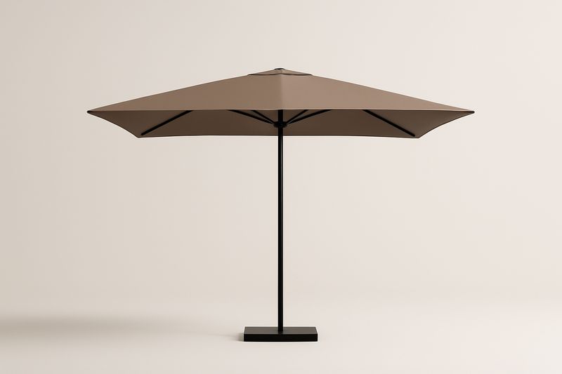 Ombrellone rettangolare in poliestere marrone 300x400x270 cm-Bellevivian