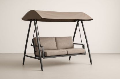 Dondolo da giardino con tessuto beige-Bellevivian