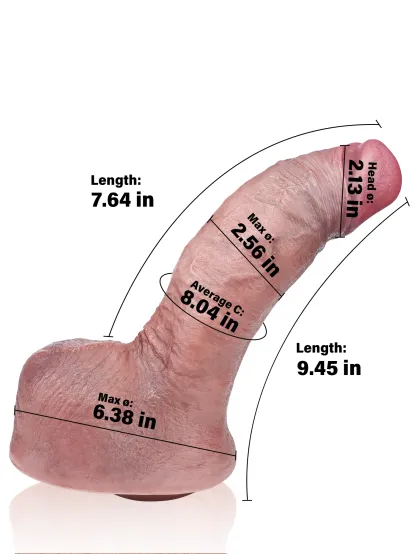 Abiel 9.45" x 2.56" Flesh Realistic Giant And Thick Anal Dildo with Big Ball