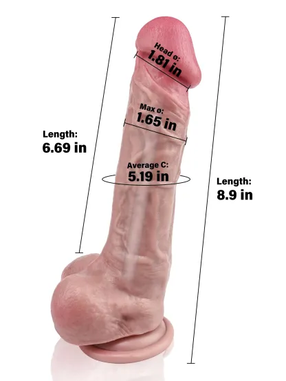 Joseph 8.9" x 1.65" Hyper Realistic Bendable Dildo With Metal Keel