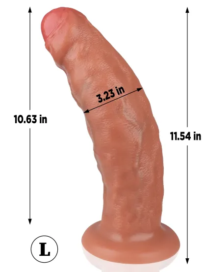 Bames 11.54" x 3.23" Extra Huge Thick Dual Density Anal Long Dildo