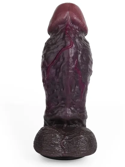 Amari 8.98" x 2.64" Realistic Black Thick Dual Density Dildo