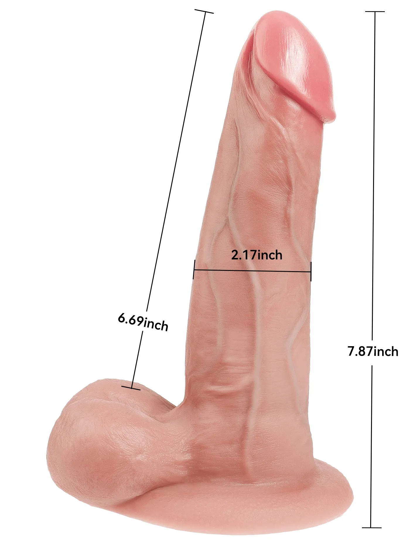 Rock 7.87” x 2.17” Sliding Skin Dildo With Moving Balls