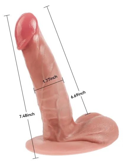 Martin 7.48” x 1.77” Sliding Skin Dildo With Moving Balls