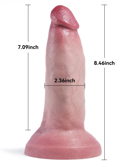 Andrew 8.46" x 2.36" Flesh Skin Real Life Soft Dildo with No Balls