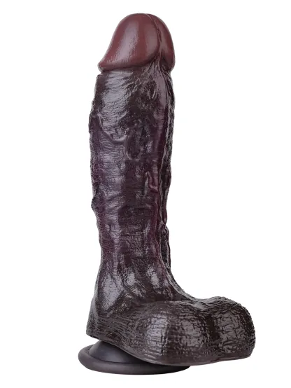DeAndre 9.44" x 1.92" Huge Black Soft Dual Density Dildo