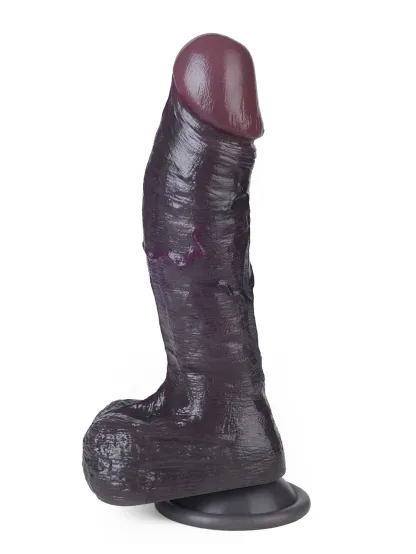 Jamal 8.03" x 1.49" Black Soft Skin Dual Density Dildo