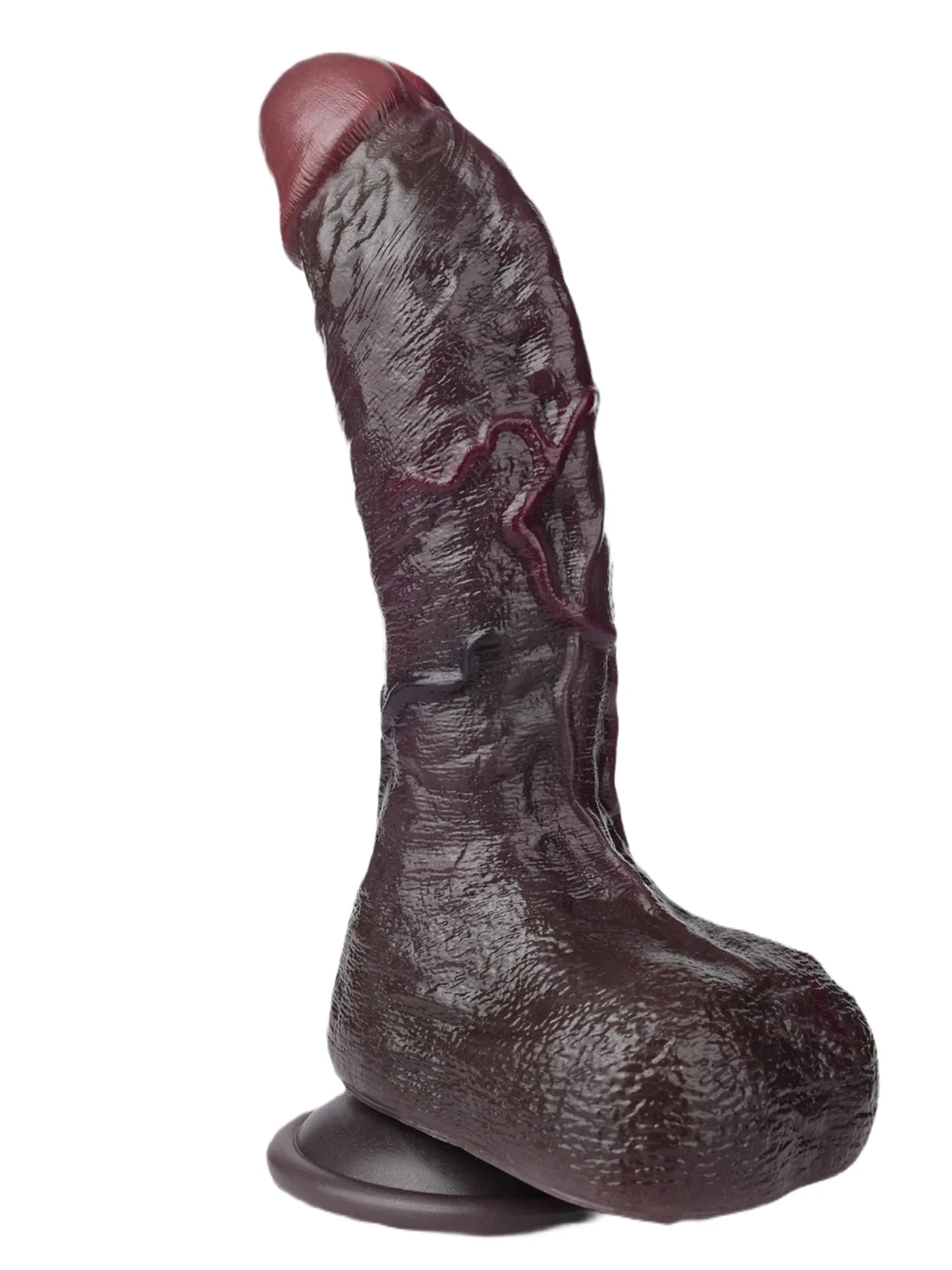 Kofi 8.34" x 1.69" Realistic Black Soft Dual Density Dildo