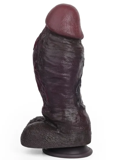 Amari 8.98" x 2.64" Realistic Black Thick Dual Density Dildo