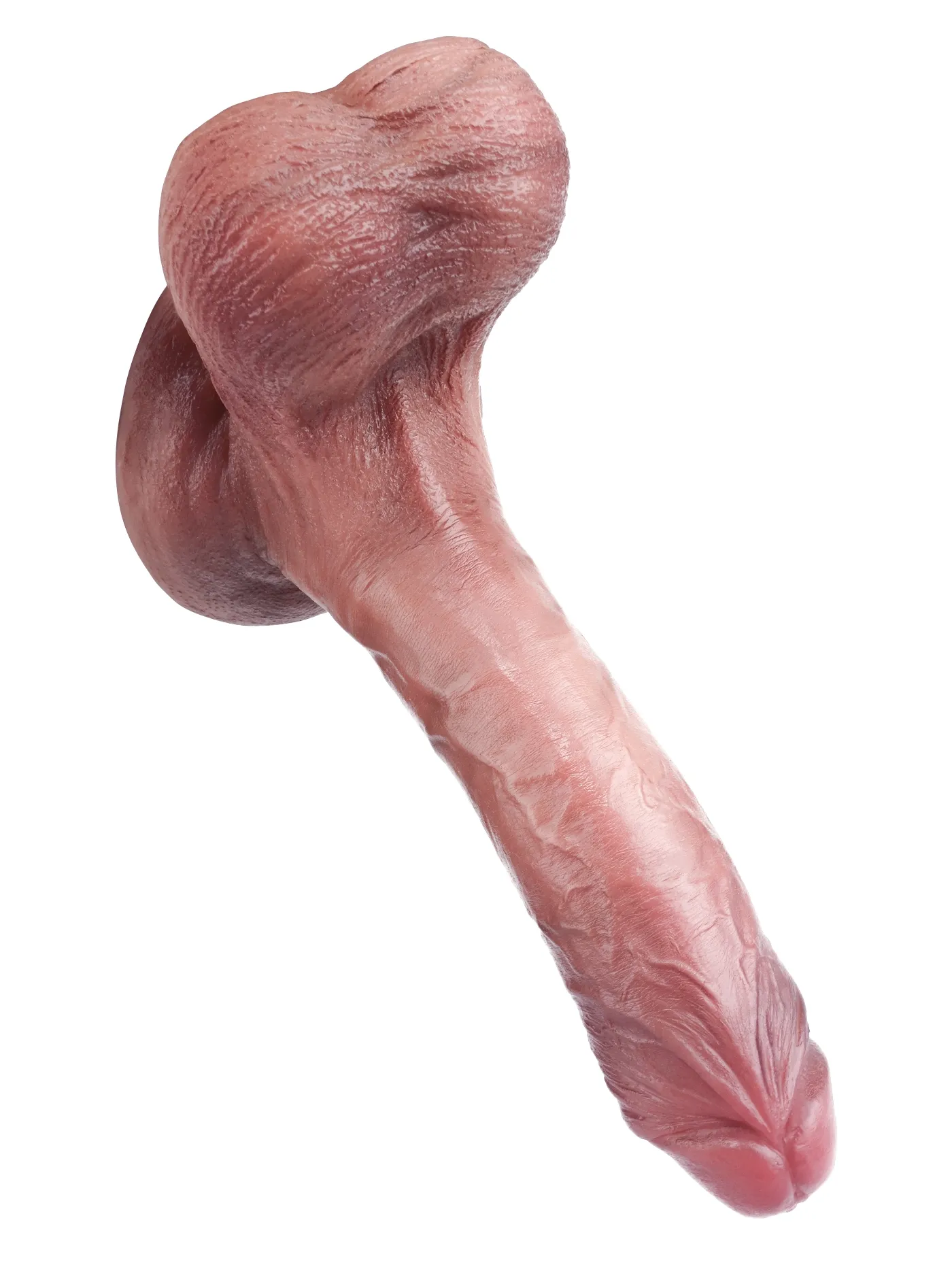 Bairre 9.92" x 1.97" Brown Ultra Lifelike Long Dildo With Hanging Balls