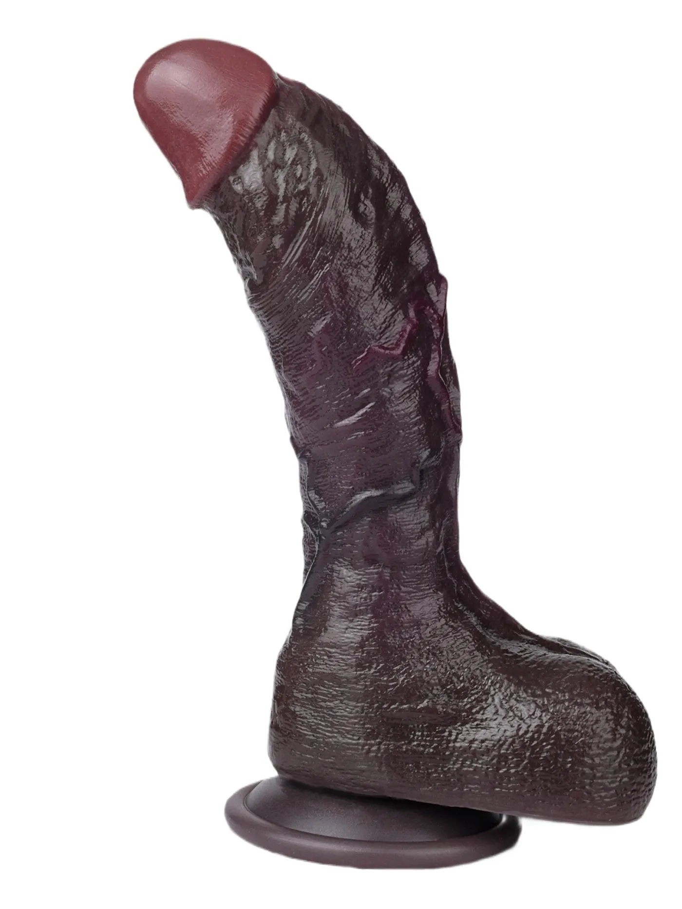 Kofi 8.34" x 1.69" Realistic Black Soft Dual Density Dildo