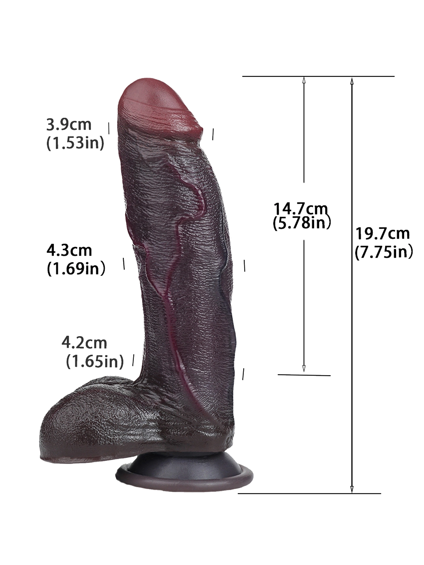 Malik 7.75" x 1.69" Soft Black Dual Density Dildo