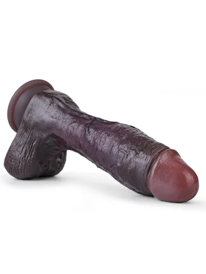 DeAndre 9.44" x 1.92" Huge Black Soft Dual Density Dildo