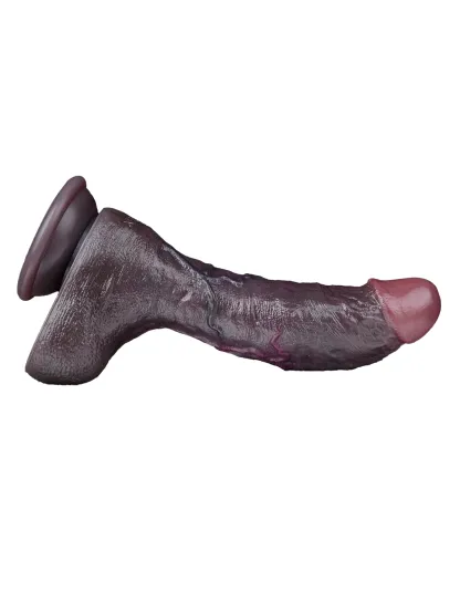 Kofi 8.34" x 1.69" Realistic Black Soft Dual Density Dildo