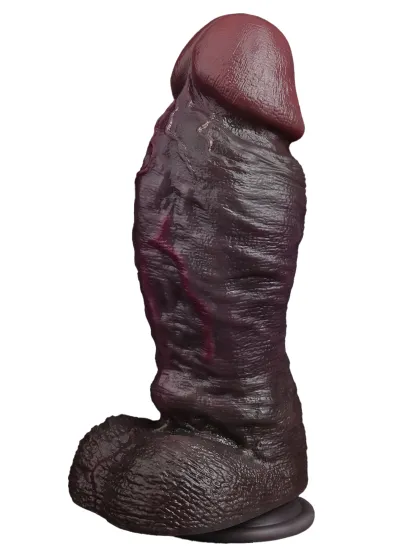 Amari 8.98" x 2.64" Realistic Black Thick Dual Density Dildo