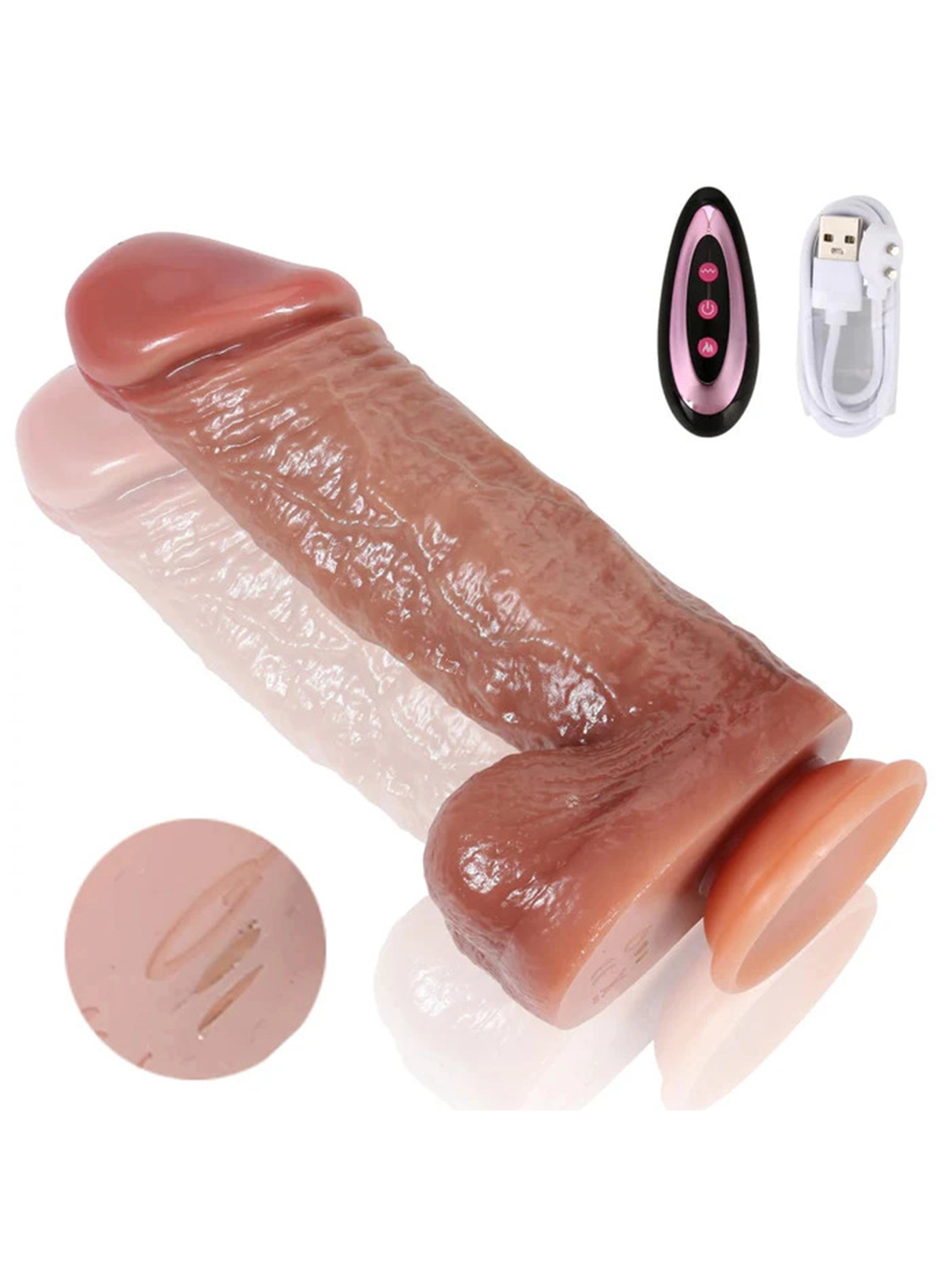 York 9.3" x 2.2" Huge Thick 3 Modes Thrusting & 9 Modes Vibrating Dildo