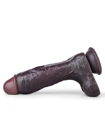 DeAndre 9.44" x 1.92" Huge Black Soft Dual Density Dildo