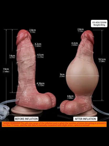 John 7.48″ x 1.77″ Soft Inflatable Squirting Dildo