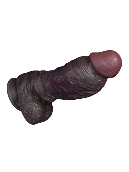 Amari 8.98" x 2.64" Realistic Black Thick Dual Density Dildo