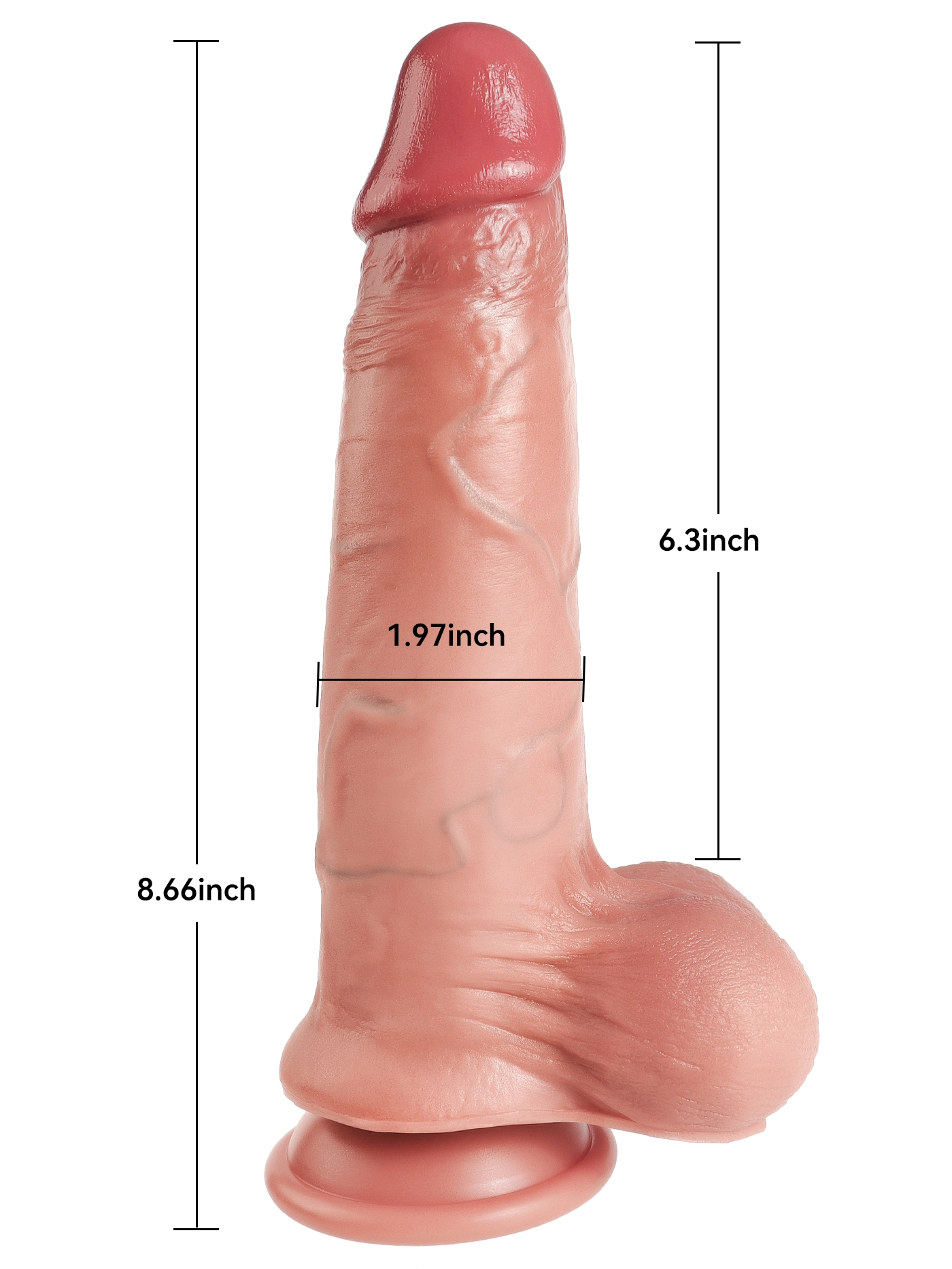 Theron 8.66" x 1.97" Real Sliding Skin Dildo With Moving Balls