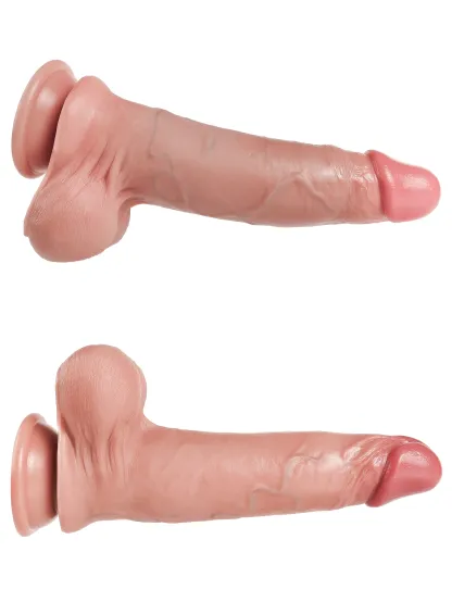 Theron 8.66" x 1.97" Real Sliding Skin Dildo With Moving Balls