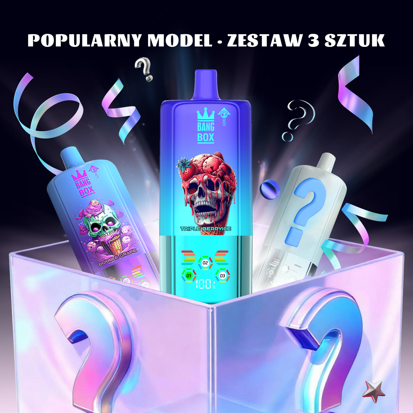 🎁3x niespodzianka - BANG BOX 80000 Puffs 3 in1 Flavor Disposable Vape